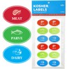 Assorted Kosher Labels, (48 Pack) 16 Blue Dairy, 16 Red