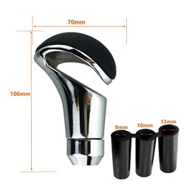 Lunsom R-Shape Shift Knob Metal Car Shift Lever Knob Suitable for Automatic and Manual Cars, Black