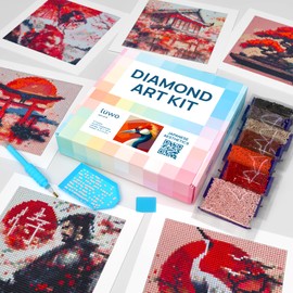 LuwoArte 6 Pack Diamond Painting Kits for Adults – Japanese Style Diamond Art Kits – Full Drill DIY Paint Gem Art for Adults – Brilliant 5D Diamond Painting Kit – Relaxing Craft for Home Wall Décor
