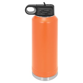 Adventure Awaits Water Bottle | Insulated Water Bottles | Laser Engraved Water Bottle | Stainless Steel Water Bottle with Straw (32 oz, Orange)