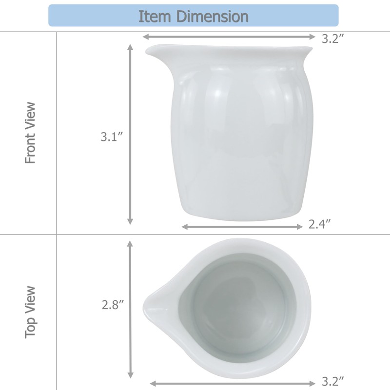 EIKS 2 Pack Ceramic Creamers Pitchers for Serving Coffee Tea
