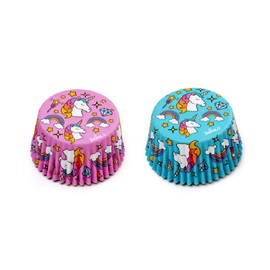 DECORA Carta da Forno 0339855 36 Unicorn Blue and Pink Baking Cases 50 x 32 mm