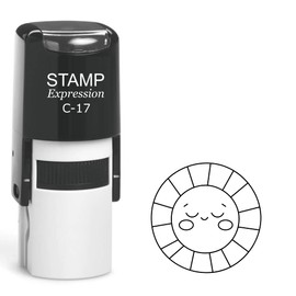 stampexpression - Smiling Sun Self Inking Rubber Stamp - Black Ink (A-62196)