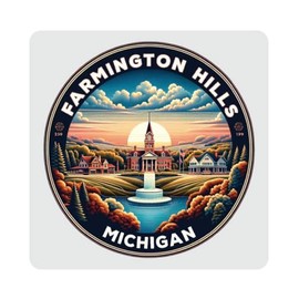 Farmington Hills Michigan Souvenir 4x4-Inch Home Decoration Coaster Acrylic 4 Pack