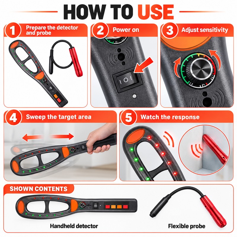 Handheld Signal Detector for Wireless Security Checks – Raksa 021
