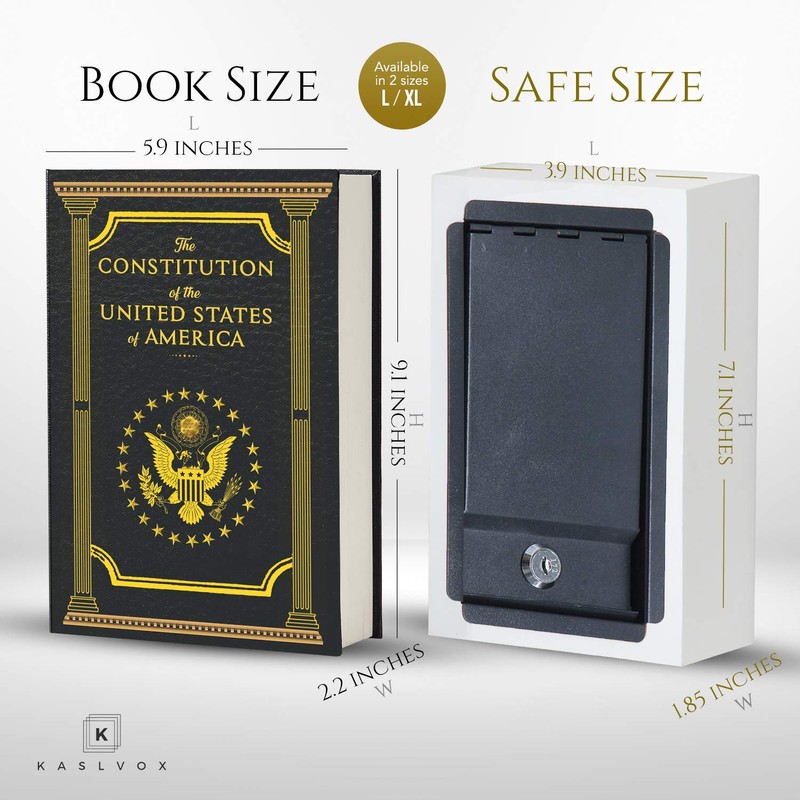 Fake Book Box - Small Safe Box with Key Lock