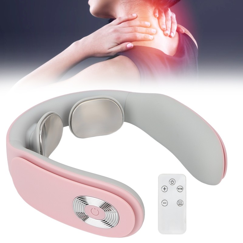 Electric Neck Massager Cordless USB Rechargeable Hot Compress Vibration Neck