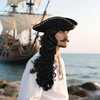 Sdfvsdg Pirate Captain Wigs Long Black Wavy Curly Pirate Costume