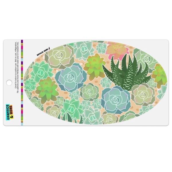Unbranded Succulent Cactus Aloe Plants Pattern Car Euro Oval Magnet