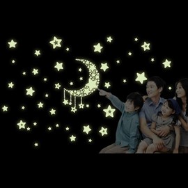 Night Starry Sky Moon Stars DIY Glow in The Dark Luminous Stickers Kids Room Wall Decor Decals for Kids Baby's Bedroom Living Room