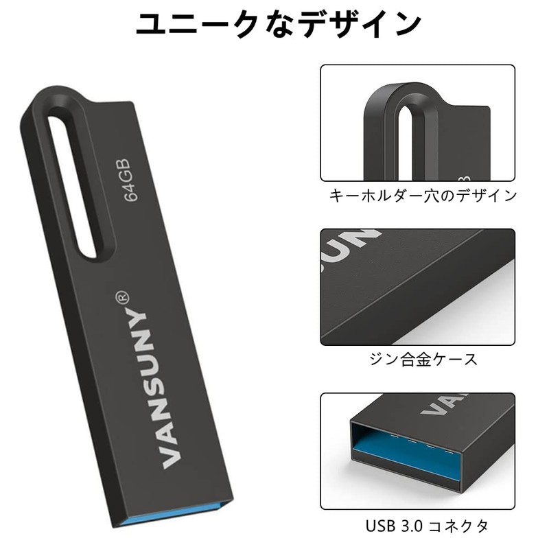 Vansuny 64GB USB Flash Drive (2 Pack) USB3.2 Gen1 120MB/s