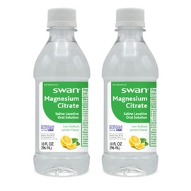Swan Magnesium Citrate Oral Laxitive Solution for Occasional Constipation Lemon Flavor (2-10oz Bottles)