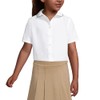 Lands' End Uniform Girls Piped Broadcloth Peter Pan Blouse White/Classic
