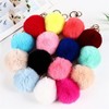 Pom Pom Keychains Colorful Faux Rabbit Fur Ball Keychain Car