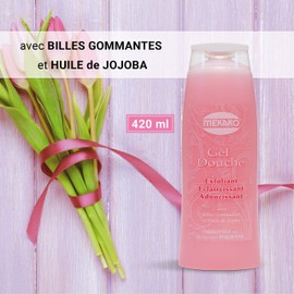 Mekako Gel Douche Exfoliant, Eclaircissant, Adoucissant, 420 ml