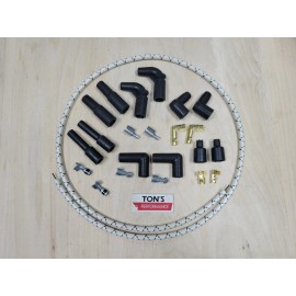 Ton's Performance wires for Harley Davidson Universal Harley Davidson Spark Plug Wires Kit White Black Cloth Braided 8mm DIY