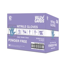 Valugards Glove Nitrile Powder Free Purple Large 100 per box, 10 boxes per case