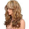 Redlution Blonde Auburn Mix Long Natural Wavy Women Synthetic Wig