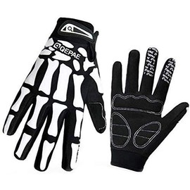 TKS Skeleton Gloves, Windproof, Cold Protection, For Motorcycles, Bicycles, Outdoors, Bones, Skull, Anti-Slip (XL)