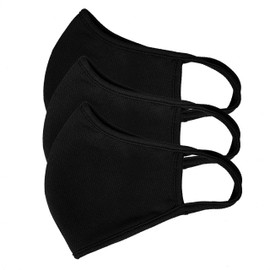 School Face Covering | 2-Layer | Washable | Reusable | Breathable | Dust Filtration | Splash Resistant | Ideal for all outdoor activities such as Cycling & Running | 3-pack, Nametag (Black, Large)