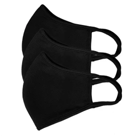 School Face Covering | 2-Layer | Washable | Reusable | Breathable | Dust Filtration | Splash Resistant | Ideal for all outdoor activities such as Cycling & Running | 3-pack, Nametag (Black, Large)