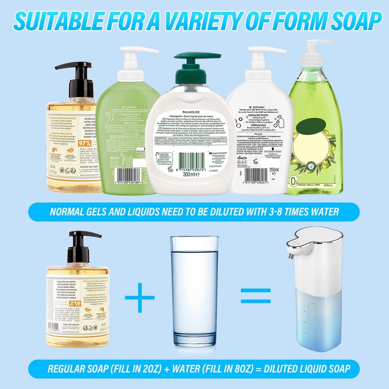 Automatic Soap Dispenser, Auto Soap Dispenser Touchless 400ml/14.1oz Usb Hand