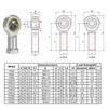 sourcing map PHSA8 M8 Female Rod End Bearing Set -