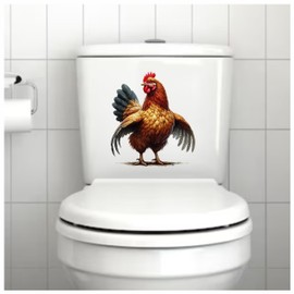 x4 Chicken Vinyl Stickers, Vibrant Blackout Waterproof Decals, Multi Purpose 1@ 20cm Tall Ideal for Toilets, car, Wall or Laptop. 3@ 7cm Tall Ideal for Phone, Cups & Mugs (Chicken, 200mix)