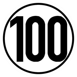 Speed sign 100 km/h, 20 cm according to §58 StVZO, foil sticker for attaching body exterior, sticker, speed, round, for tractor, truck, wheelchair