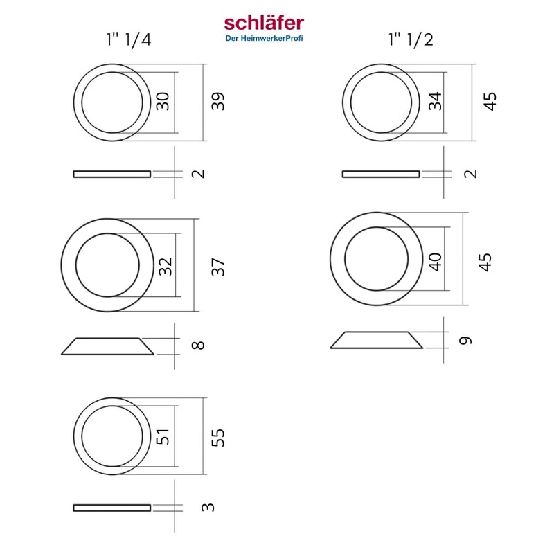 Schläfer 1895 Assortiment Seal Set for Odour Traps, Odour Traps