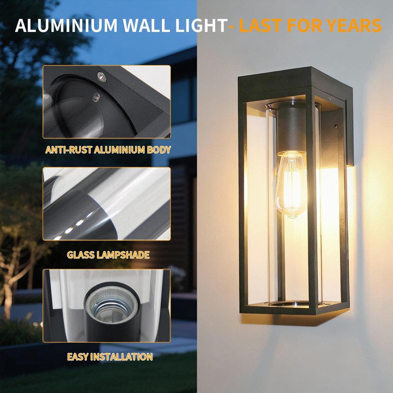 Dandray Outdoor Wall Sconce Light Fixture, Outside Exterior Porch Wall