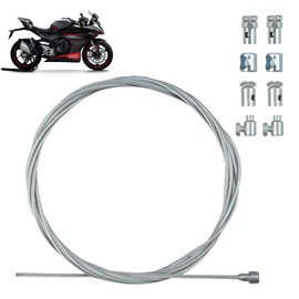 1.3 m Clutch Cable, Motorcycle Diameter 1.5 mm Universal Cable, Emergency Clutch Cable, Brake Cable, Throttle Cable Repair Set with 8 Nipple Mounting Screws, for Moped, Bicycle, Quad, Enduro, Electric