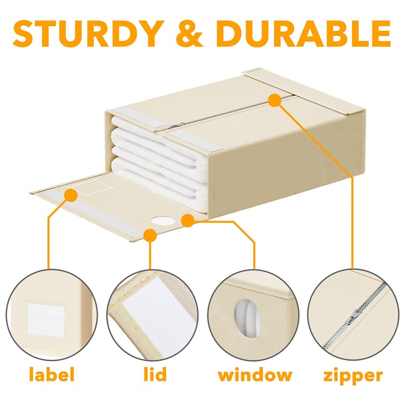 SpaceAid 10 Pack Bed Sheet Organizers and Storage, Foldable Sheet