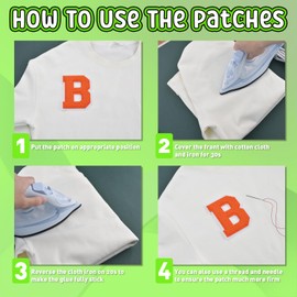 4.5" Chenille Letter Patches Orange Iron on Letters for Clothing Varsity Letter Patch Letterman Jacket Patches (Orange-R)