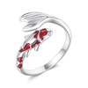HBLICY Koi Fish Ring Sterling Silver Adjustable Open Ring Lucky