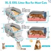2PACK XXL Stainless Steel Litter Box with Lid, Extra High