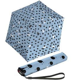 Knirps Ultra US.050 Slim Manual Pocket Umbrella - Ultra Light and Flat - Storm Resistant - Windproof - 21 cm, Rainyday Ice