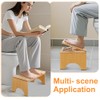 Foldable Toilet Stool 7.1 Inches Adjustable Height Bamboo Potty Stool