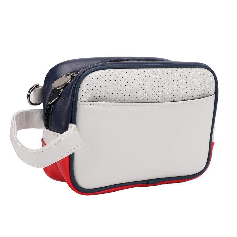 PU Leather Golf Ball Pouch Bag Tee Holder Handbag Storage