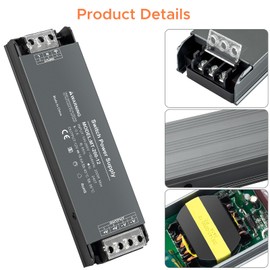 Karyoosi 12V 200W LED Driver, LED Power Supply 16.6A, LED Transformer AC 120V to DC 12V, for Home Lighting, LED Lamps