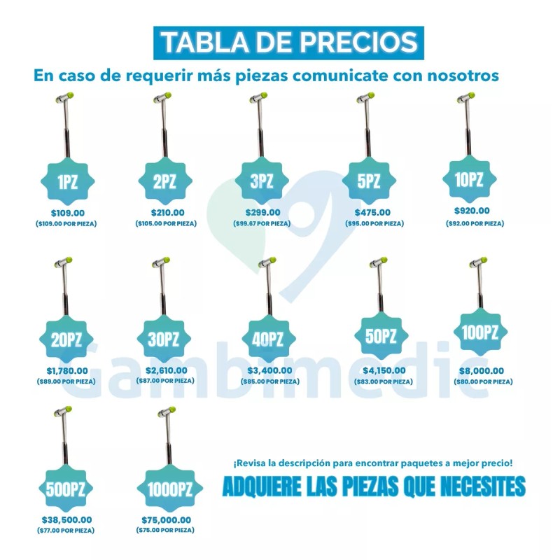 Gambimedic Martillo Buck Para Reflejos Neurologico Gambimedic Color 5pz