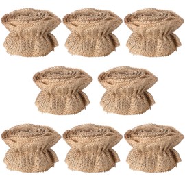 Fanfanwin 8 Rolls Christmas Tree Ribbon Garland Burlap Ribbon Garland 2.17 x 40 Inches Rustic Farmhouse Country Christmas Tree Decorations with 100 Adhesive Dots for Home Decoration Wedding DIY Crafts