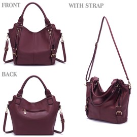 Soperwillton Purses for Women Large Shoulder Handbag Tote PU Leather Hobo Crossbody Bag Ladies Wallet Set 4pcs