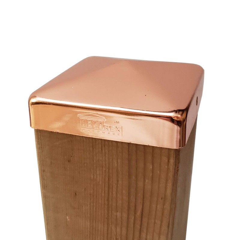 3.5" x 3.5" Solid Copper Pyramid Post Cap for True/Actual