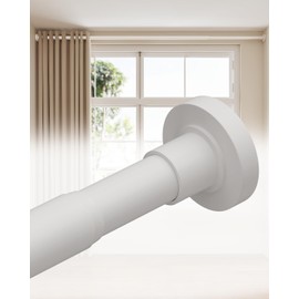 ALLZONE Tension Curtain Rods for Windows 66 to 120 Inch, White Curtain Rods No Drilling, Heavy Duty Extra Long Tension Rods for Windows 66 to 120 No Drill, Outdoor Curtain Rods for Patio, Bedroom