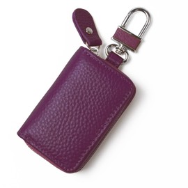 case-ren smart key case genuine leather leather smart key case house key cover key case smart key cover key holder keyless women men, raisin