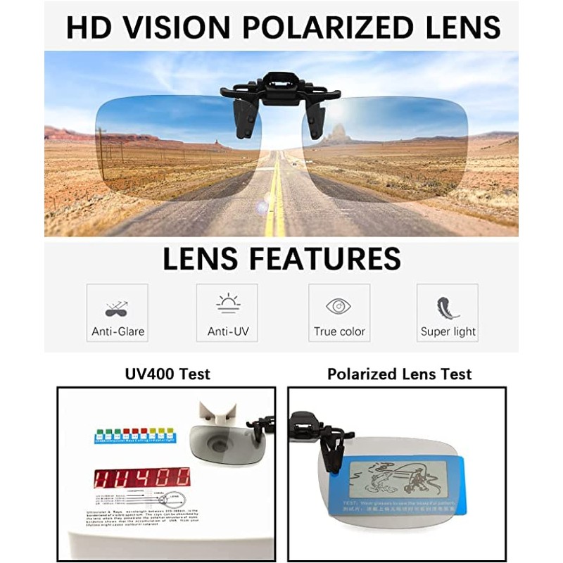 Multibao Fashion Polarised Clip On Flip Style Sunglasses UV400 Polarized