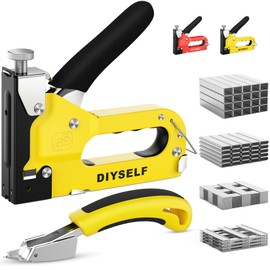 DIYSELF Staple Gun Heavy Duty 4-in-1 Upholstery Stapler with 4000 Staples