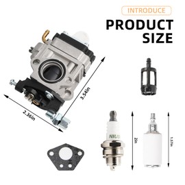 Lhdfyqt Carburettor for Brushcutter, Carburettor Brushcutter Set, Brush Cutter Carburettor, Carburettor with Spark Plug, 52cc 49cc 43cc with Seal, Pump Start, Hose, Valve, Spark Plug and Petrol Filter