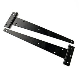 Merriway BH04383 (2 Pcs) Heavy Duty Japanned Tee Hinge 200mm (8 inch) Black - Pack of 2 Pieces